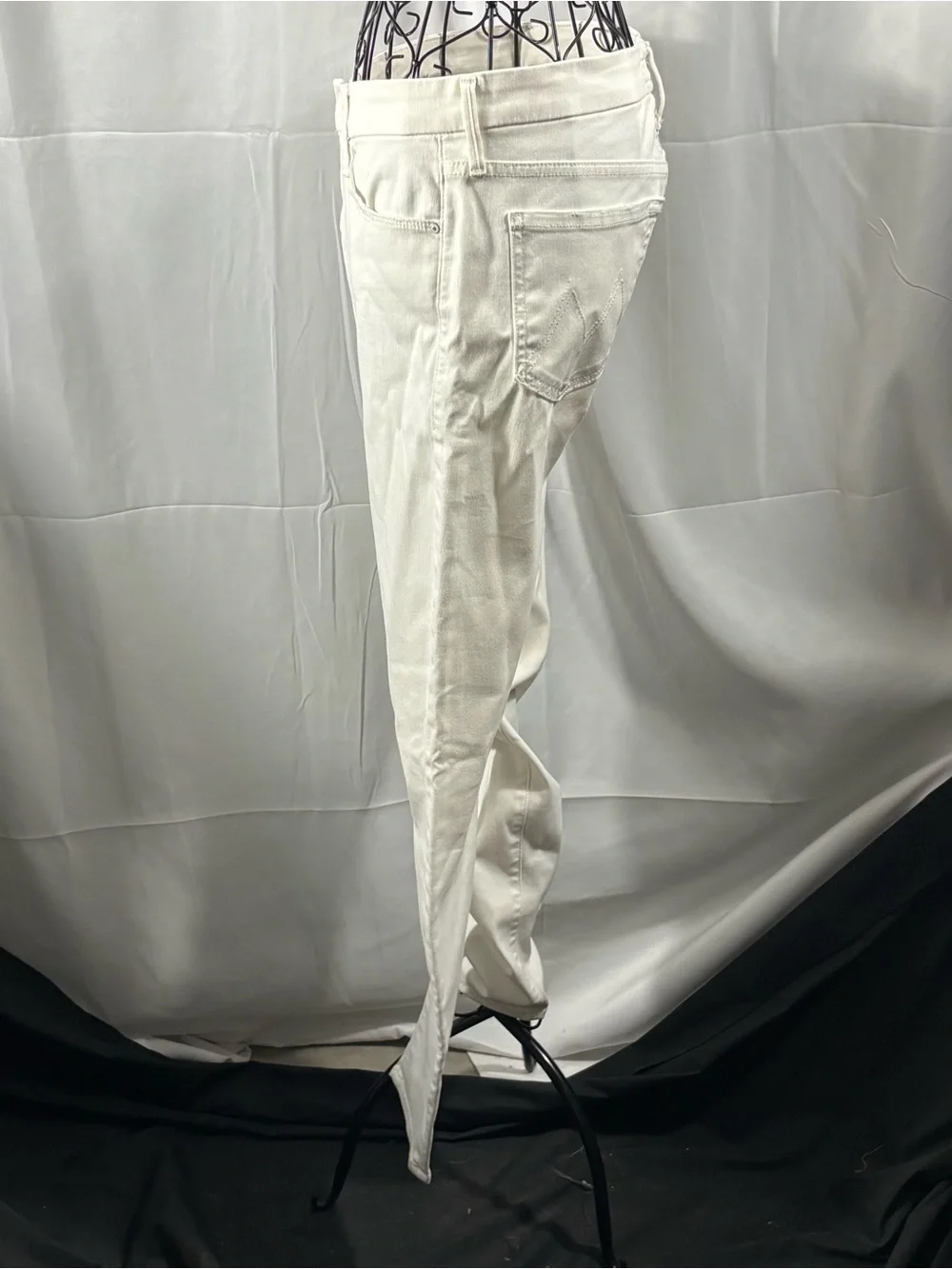 MOTHER Straight Leg Jeans in Off-White